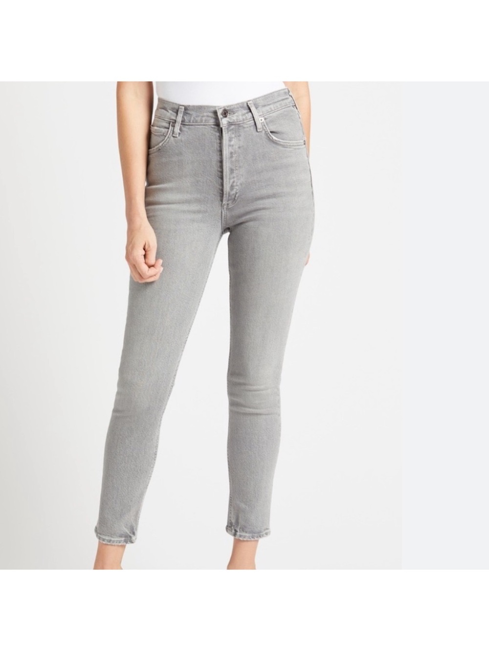 Agolde Nico High Rise Straight Denim Jeans - Gray